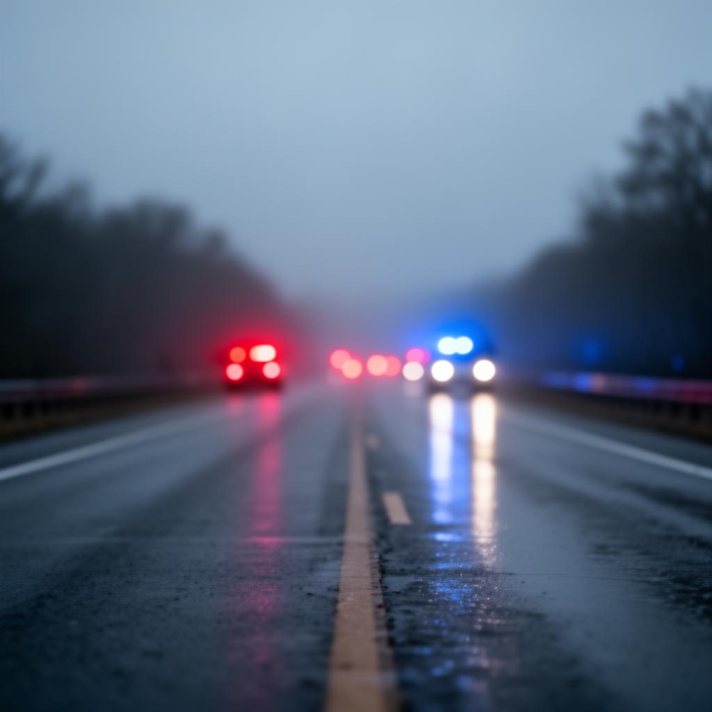 Scène d'accident de la route